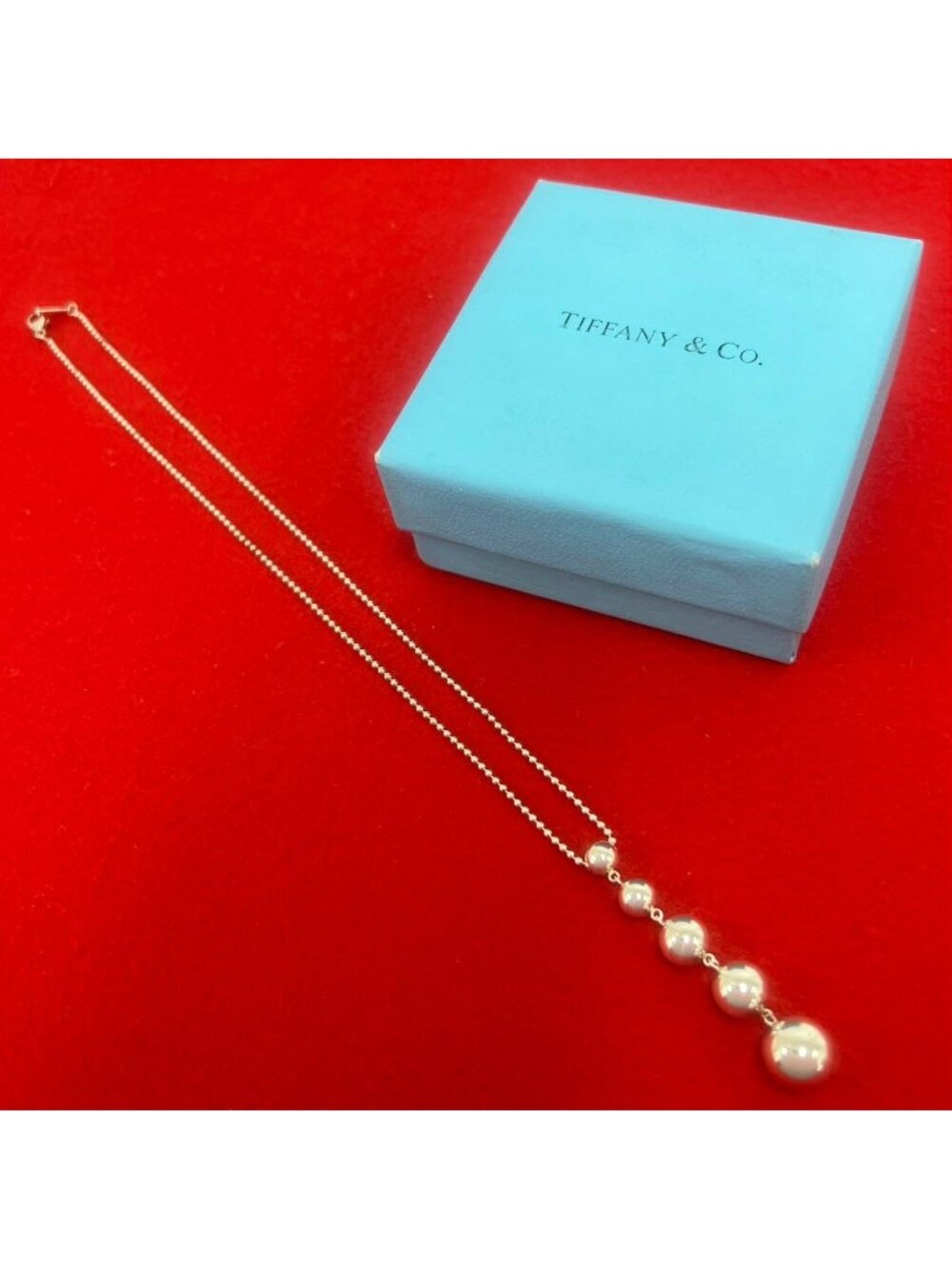 Tiffany & Co Graduated Drop Necklace 925 Sterling Silver
